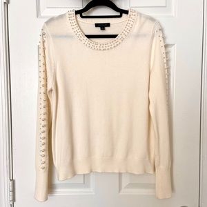 Ann Taylor Pearl Trim Sweater